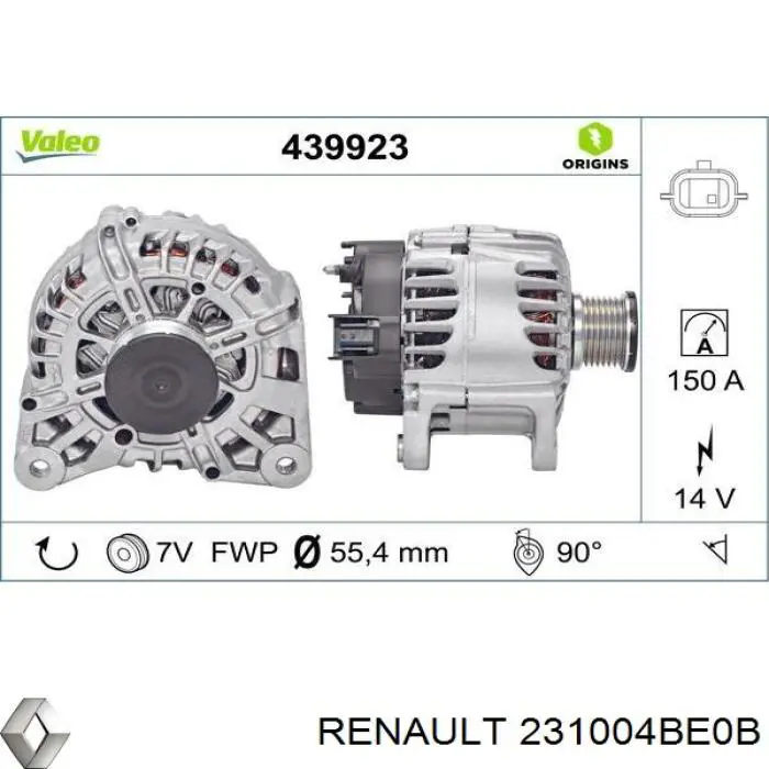 231004BE0B Renault (RVI) gerador