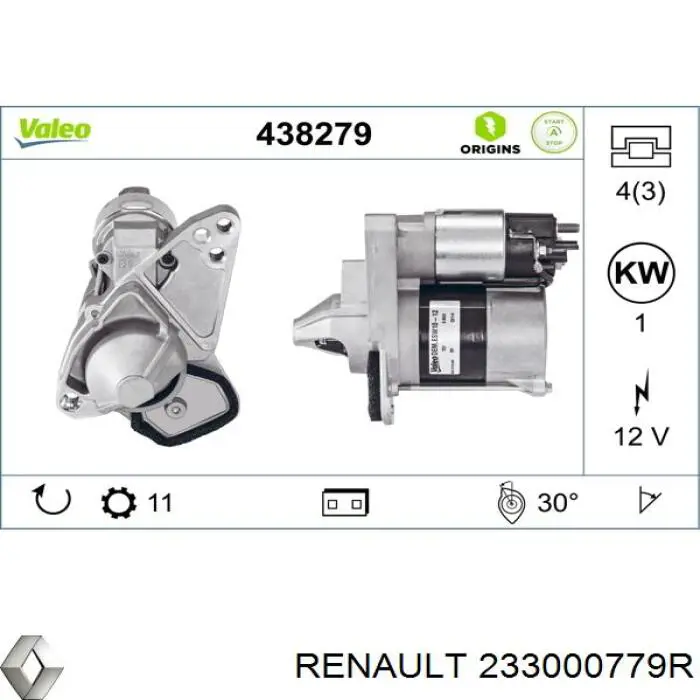 233000779R Renault (RVI) Стартер автомобиля