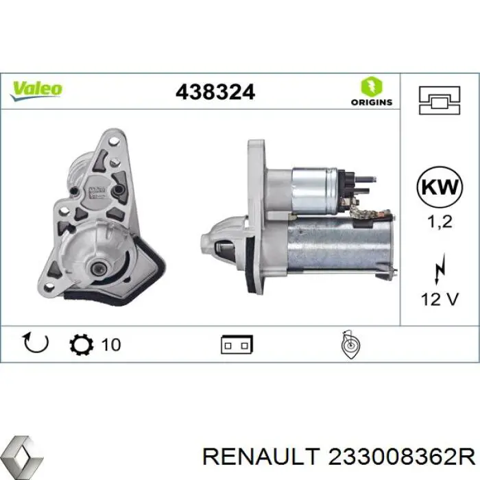 Купить 233008362R Renault (RVI) Стартер