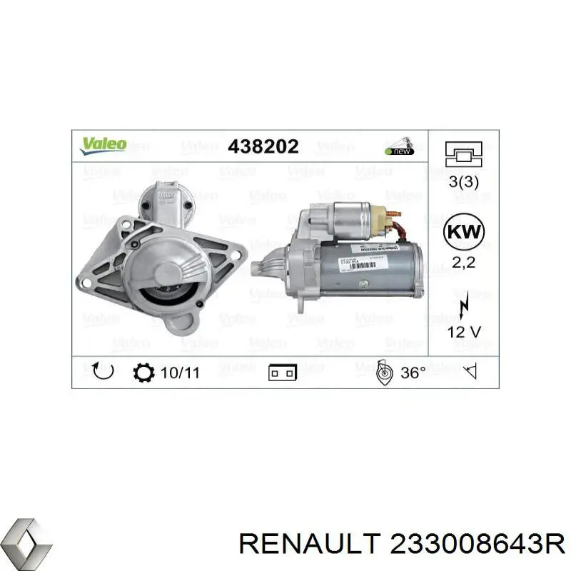 Купить 233008643R Renault (RVI) Стартер