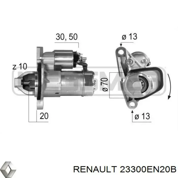 Стартер Renault (RVI) 23300EN20B цена, от 44.44 USD