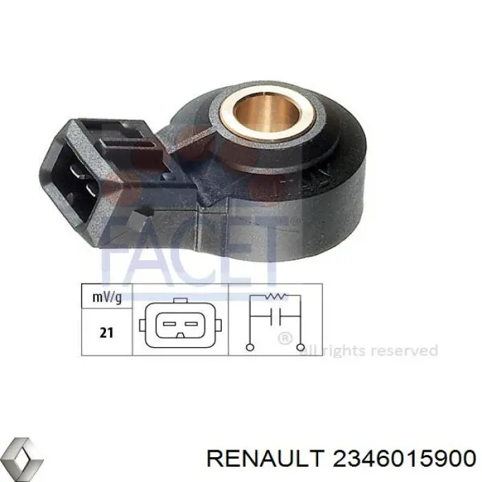 Sensor de detonaciones 2346015900 Renault (RVI)