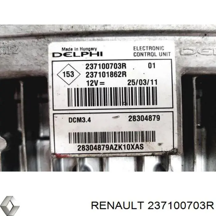 Купить 237100703R Renault (RVI) Электронный блок управления двигателем