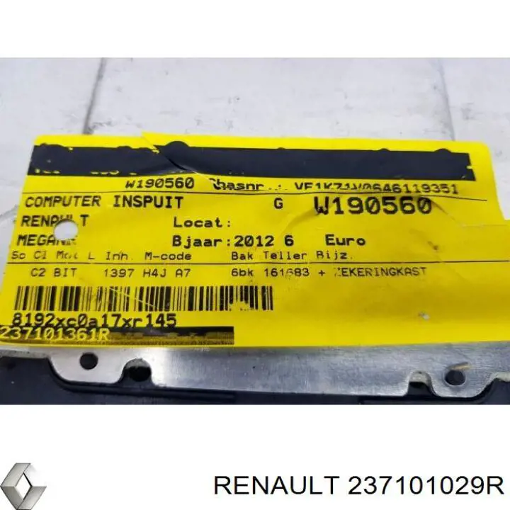 Блок управления двигателем 237101029R Renault (RVI)