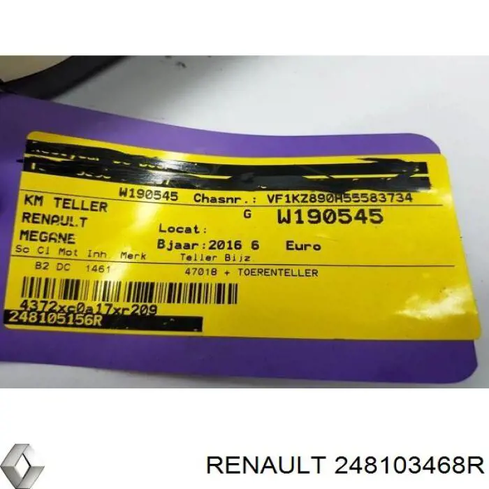 248103468R Renault (RVI) Щиток приборов