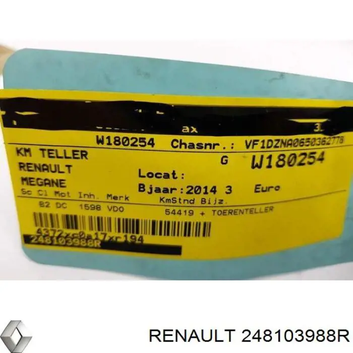 Купить 248103988R Renault (RVI) Панель приборов