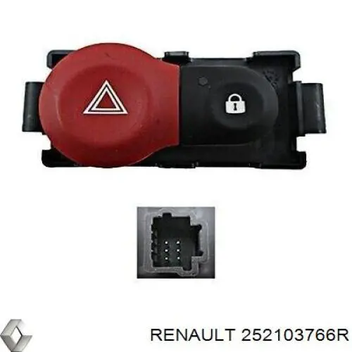Кнопка аварийного сигнала Renault (RVI) 252103766R цена, от 8.80 USD