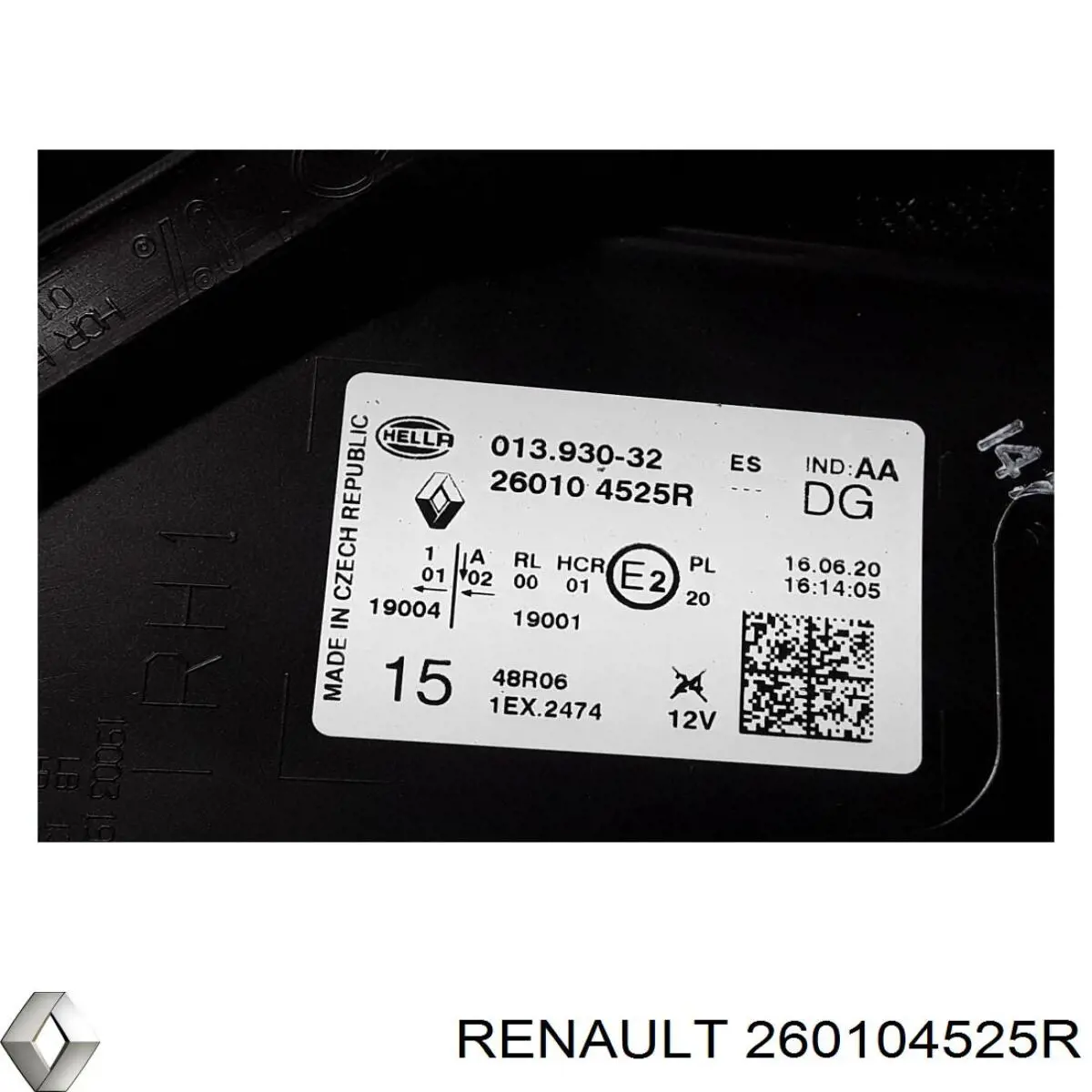 Правая блок фара Renault (RVI) 260104525R цена, от 428.61 USD