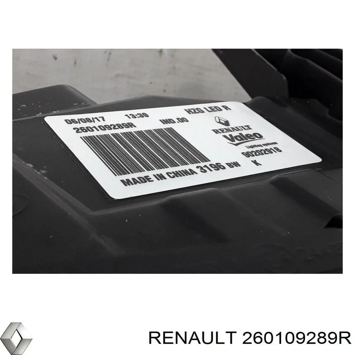 Правая фара 260109289R Renault (RVI)