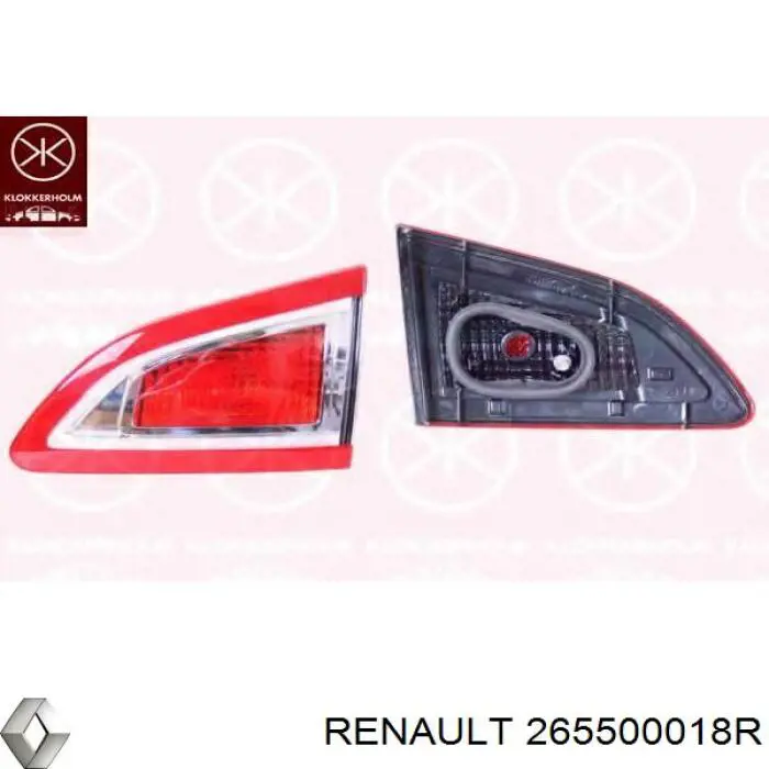 265500018R Renault (RVI) lanterna traseira direita interna
