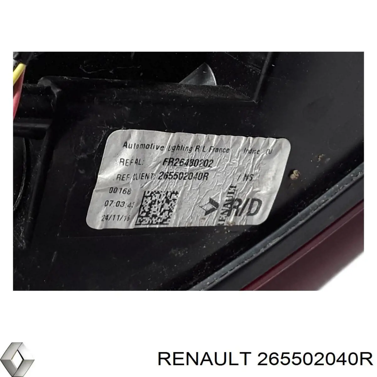 Фара задняя правая внешняя Renault (RVI) 265502040R цена, от 405.56 USD