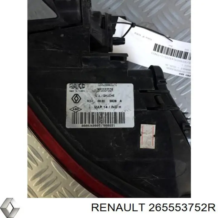 Фонарь задний левый внешний 265553752R Renault (RVI)