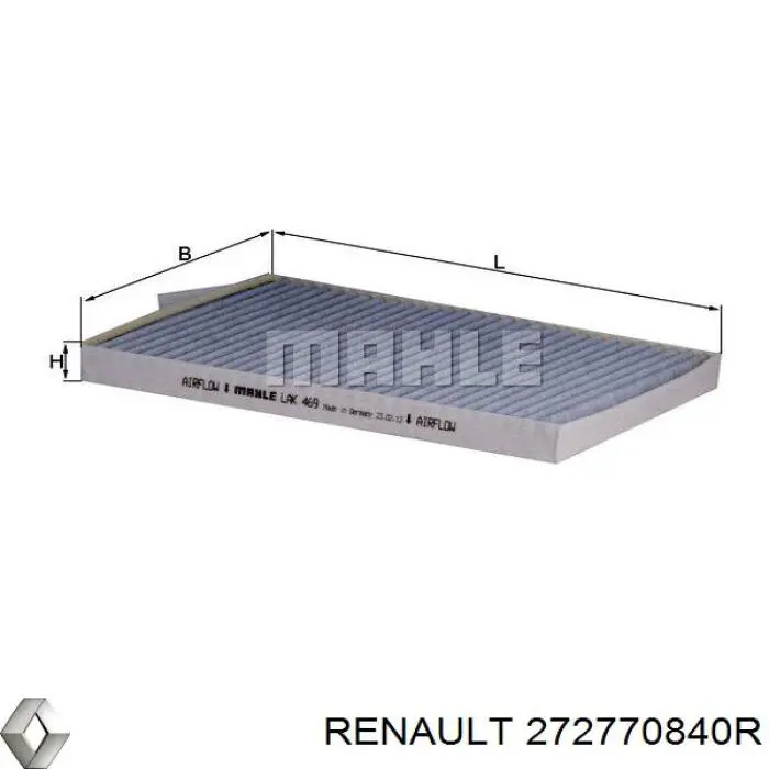 Фильтр воздушный отопителя Renault (RVI) 272770840R цена, от 14.83 USD