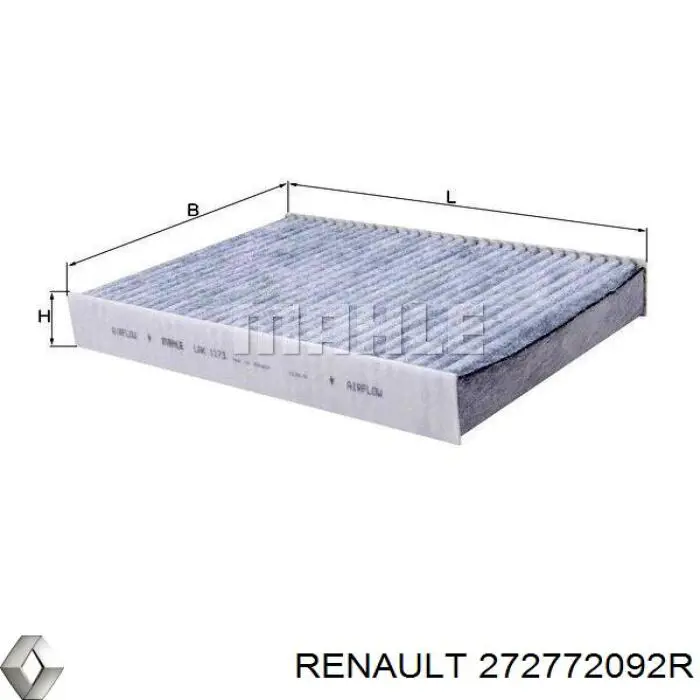 Фильтр воздушный отопителя Renault (RVI) 272772092R цена, от 15.14 USD