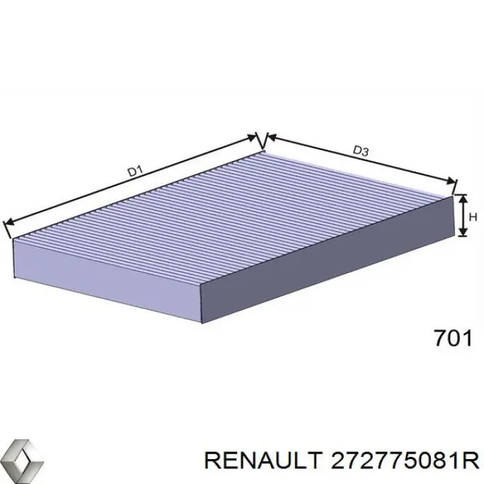 Фильтр салона 272775081R Renault (RVI)