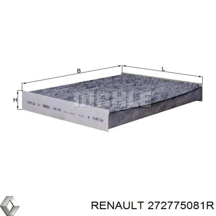 Фильтр воздушный отопителя Renault (RVI) 272775081R цена, от 7.27 USD