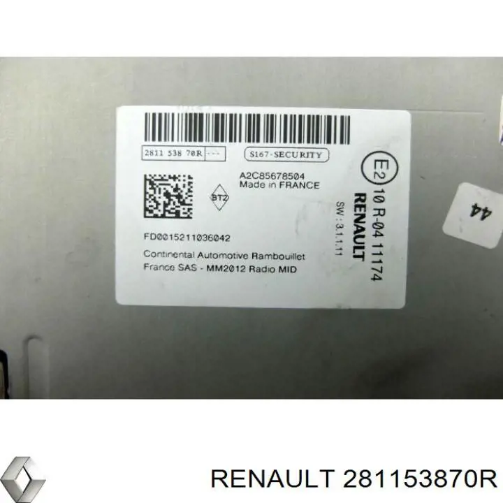 Магнитола 281153870R Renault (RVI)