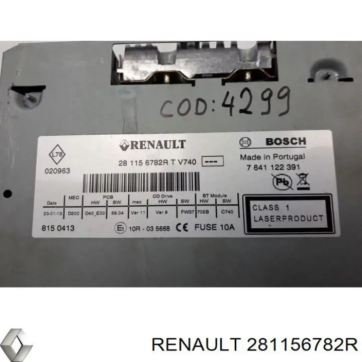 Магнитола (радио AM/FM) Renault (RVI) 281156782R цена, от 63.35 USD