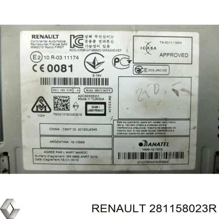 281159184R Renault (RVI) aparelhagem de som (rádio am/fm)