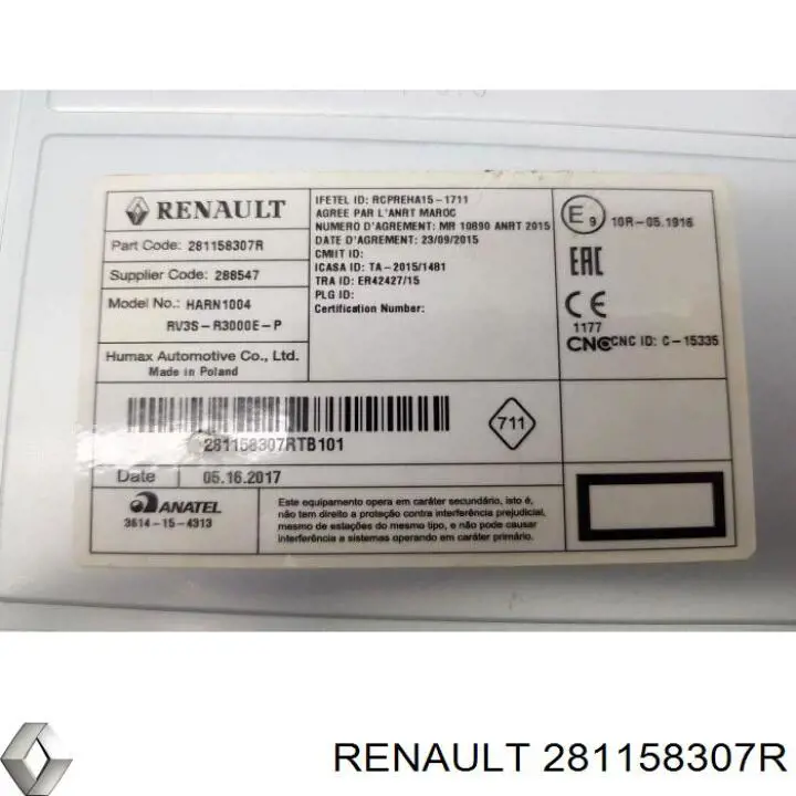 281158307R Renault (RVI) Радиоприемник