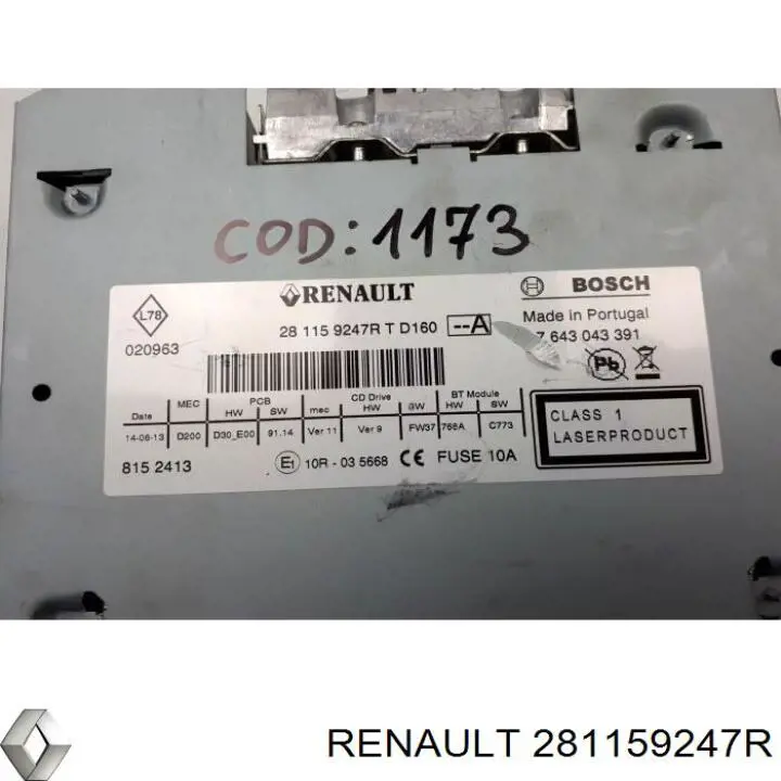 281159247R Renault (RVI) Радиоприемник