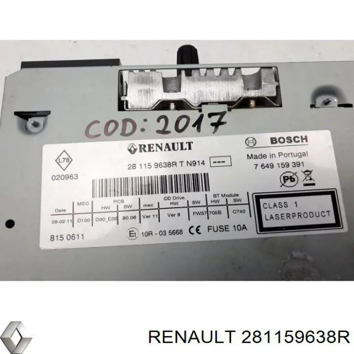 Купить 281159638R Renault (RVI) Заводская магнитола