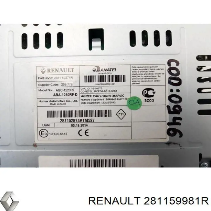 281159981R Renault (RVI) 