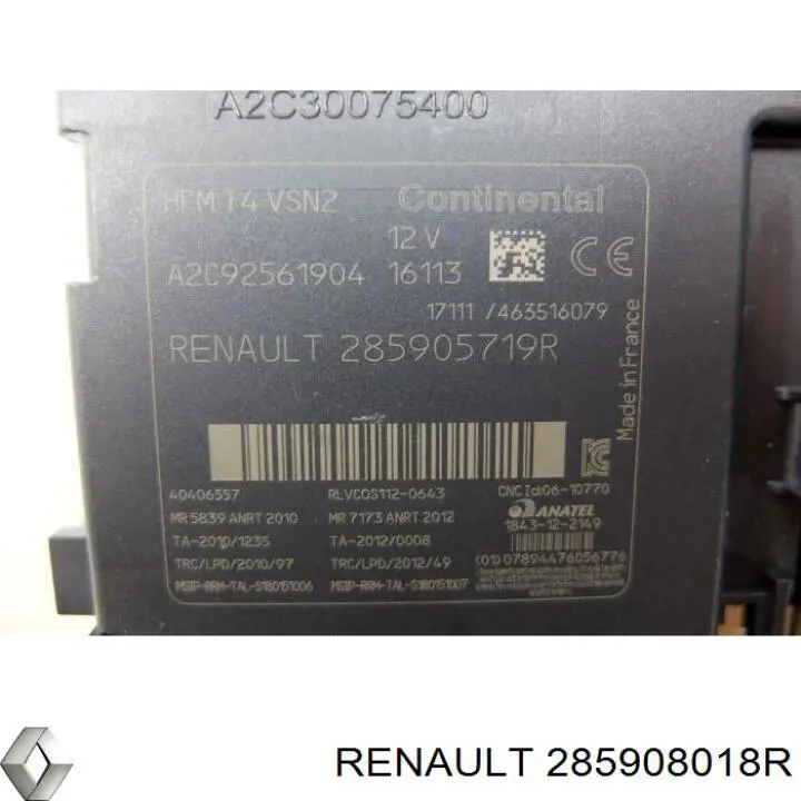  Renault (RVI) 285908018R цена, от  USD