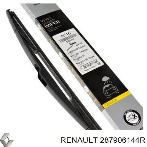 Limpiaparabrisas de luna trasera 287906144R Renault (RVI)