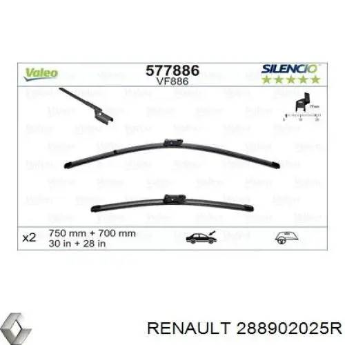 288902025R Renault (RVI) limpa-pára-brisas do pára-brisas de condutor