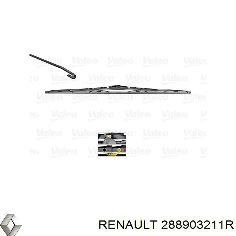 Щетка-дворник лобового стекла, пассажирская Renault (RVI) 288903211R цена, от 9.22 USD