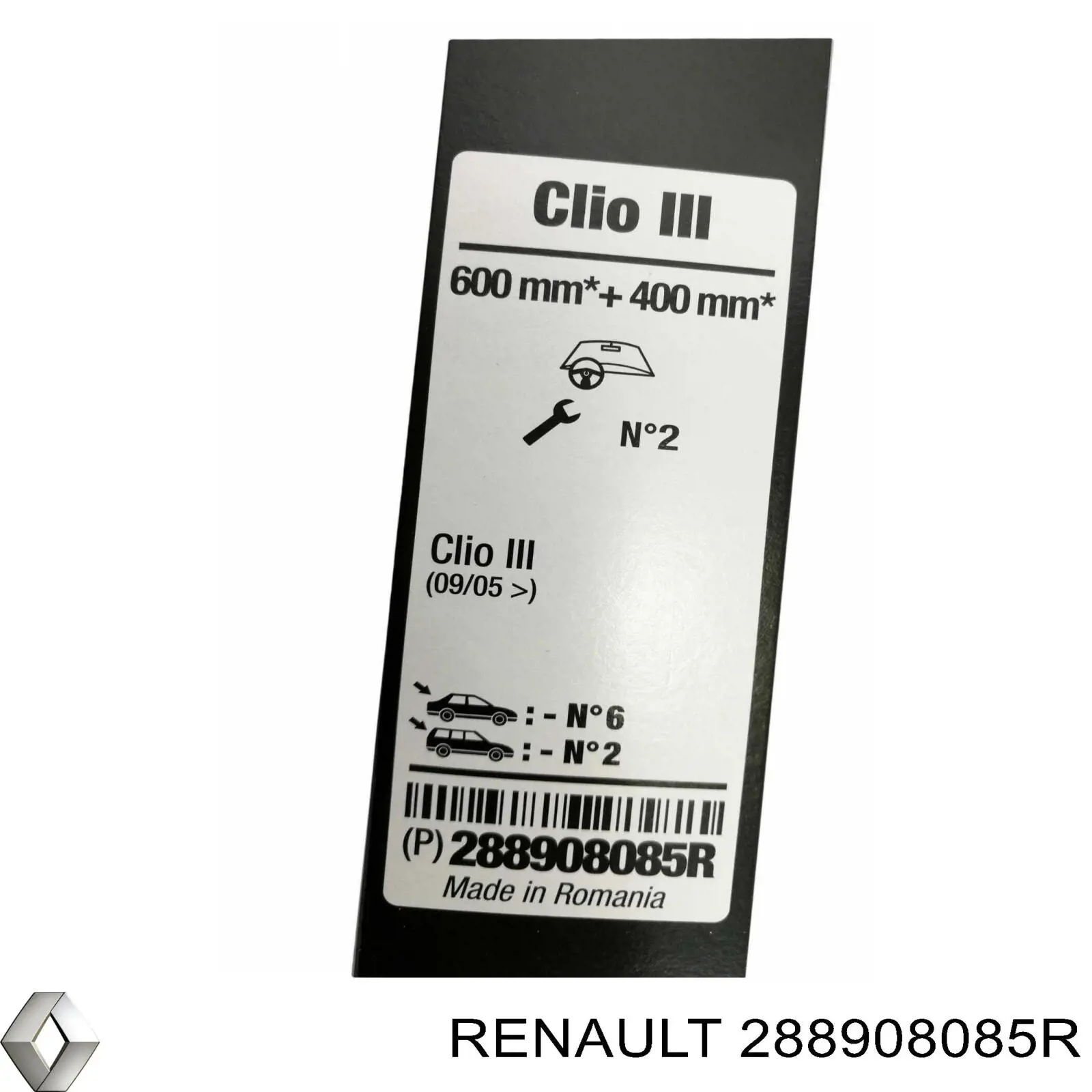 Щетки стеклоочистителя 288908085R Renault (RVI)