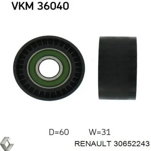 Паразитный ролик 30652243 Renault (RVI)