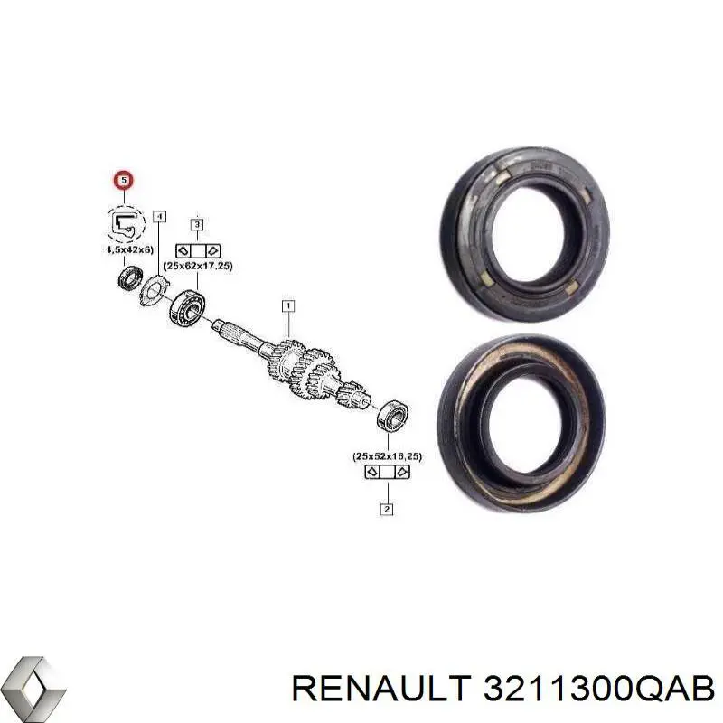 Сальник АКПП/КПП (входного/первичного вала) Renault (RVI) 3211300QAB