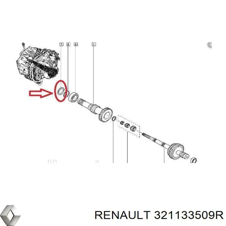 Сальник АКПП/КПП (входного/первичного вала) Renault (RVI) 321133509R