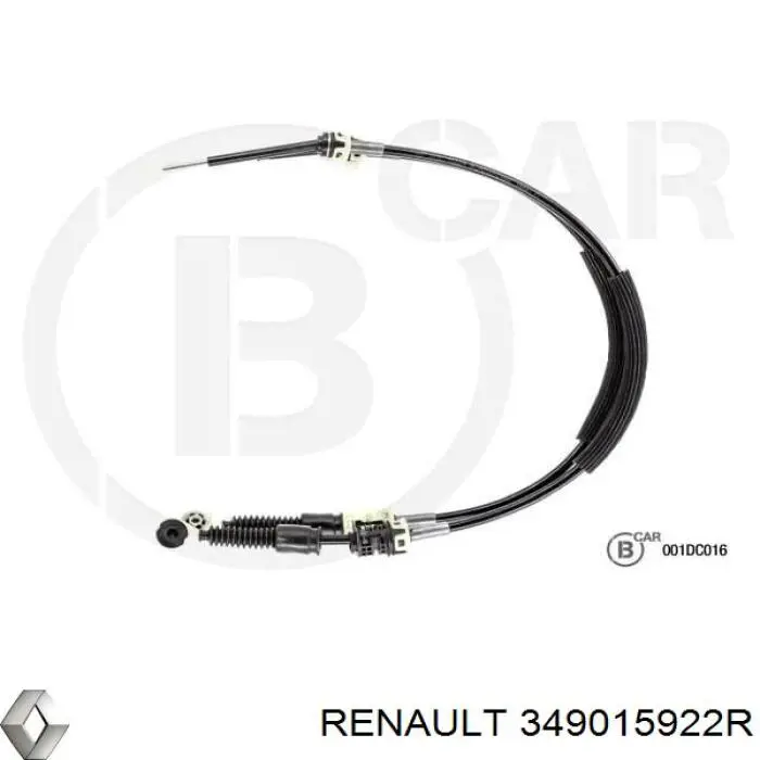 349015922R Renault (RVI) трос переключения передач сдвоенный