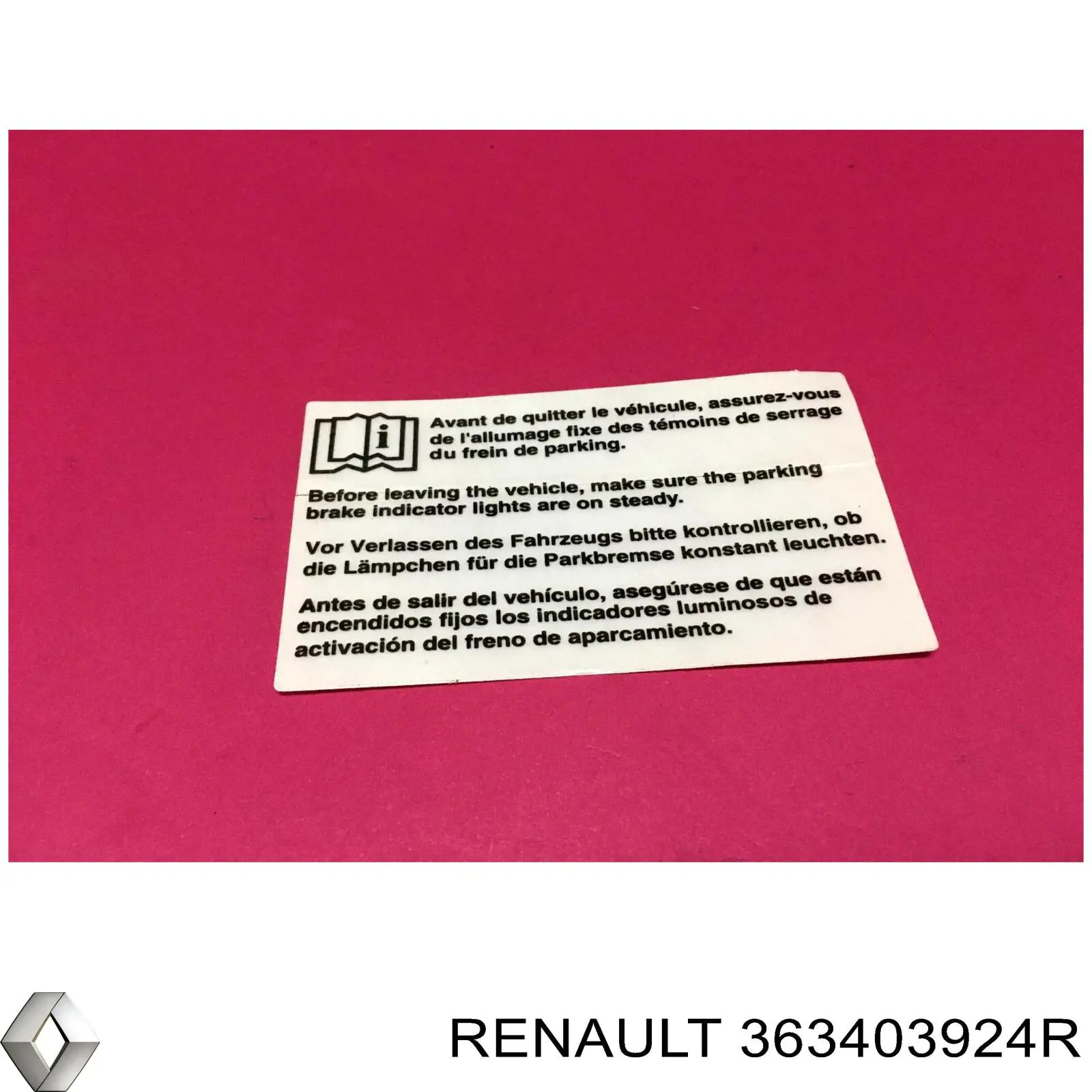 Купить 363403924R Renault (RVI) 