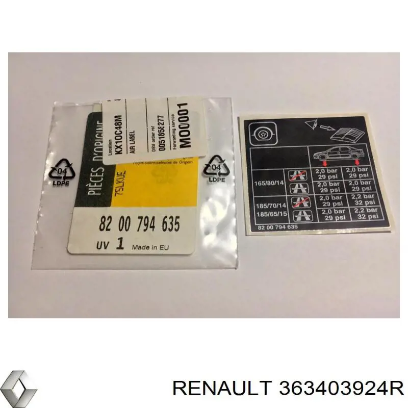  Renault (RVI) 363403924R цена, от 3.56 USD
