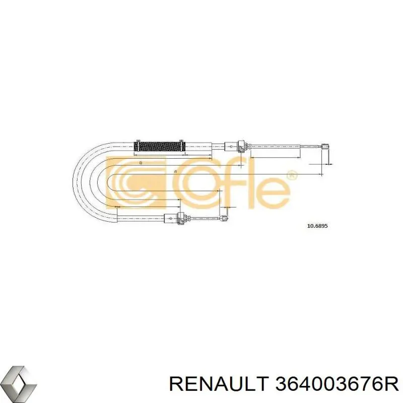 Задний трос ручника 364003676R Renault (RVI)
