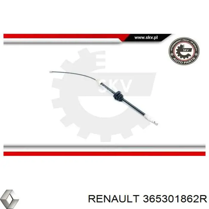Трос ручного тормоза передний Renault (RVI) 365301862R цена, от 12.26 USD