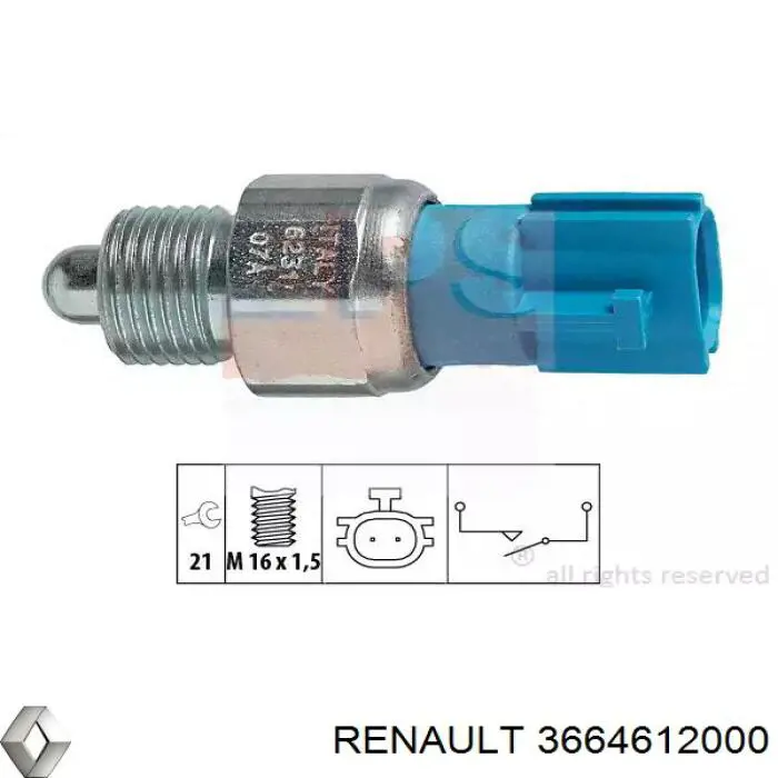 3664612000 Renault (RVI) датчик включения фонарей заднего хода