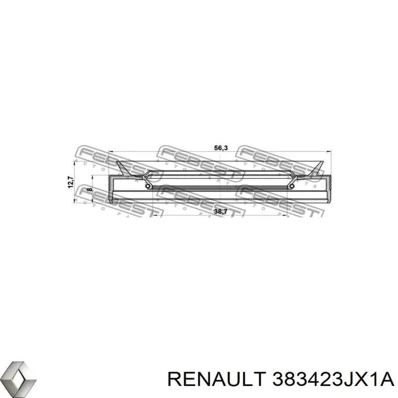 Сальник полуоси переднего моста Renault (RVI) 383423JX1A цена, от 9.08 USD