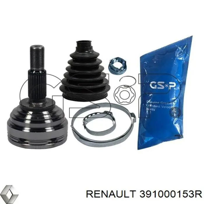 Полуось (привод) передняя правая 391000153R Renault (RVI)