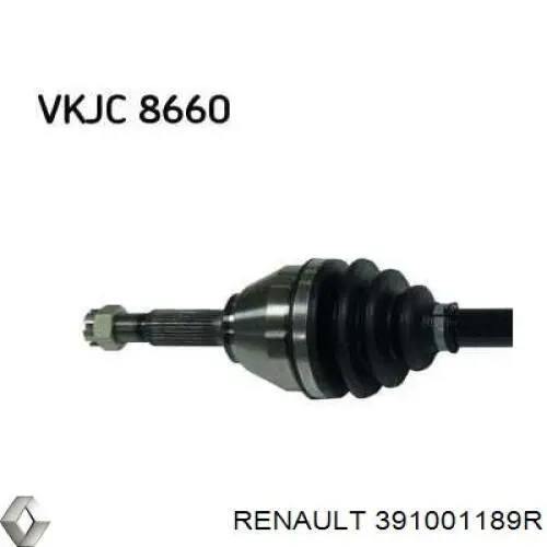 Полуось (привод) передняя правая 391001189R Renault (RVI)