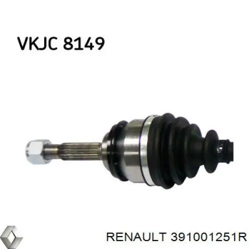 Правая полуось 391001251R Renault (RVI)