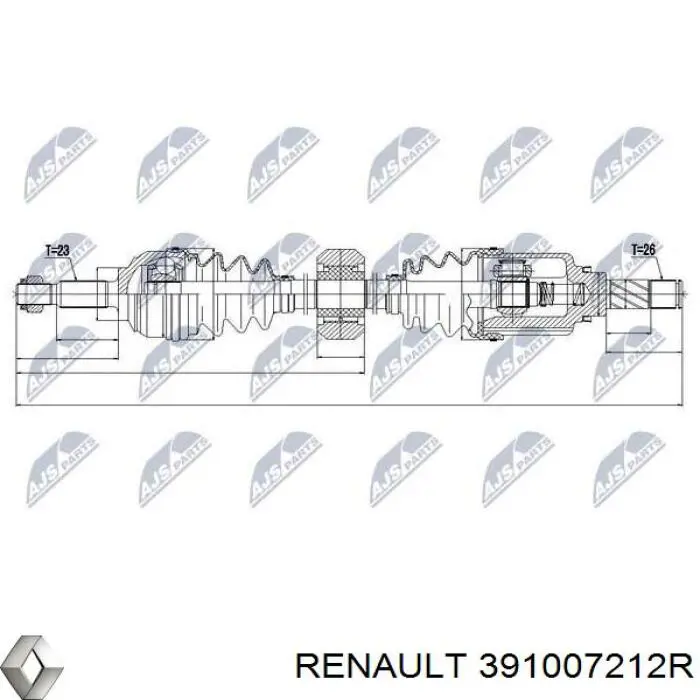 Привод передний правый Renault (RVI) 391007212R цена, от 106.50 USD