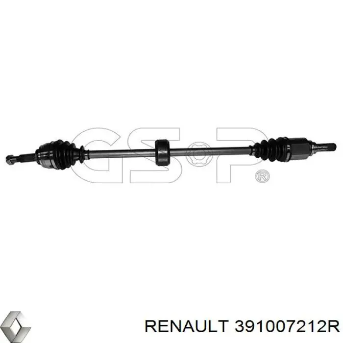 391007212R Renault (RVI) semieixo (acionador dianteiro direito)