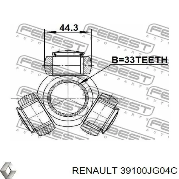 39100JG04C Renault (RVI) Полуось передняя, правая