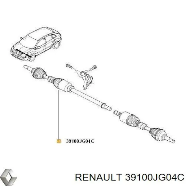 Купить 39100JG04C Renault (RVI) Вал приводной правый