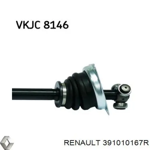 391010167R Renault (RVI) полуось (привод передняя левая)
